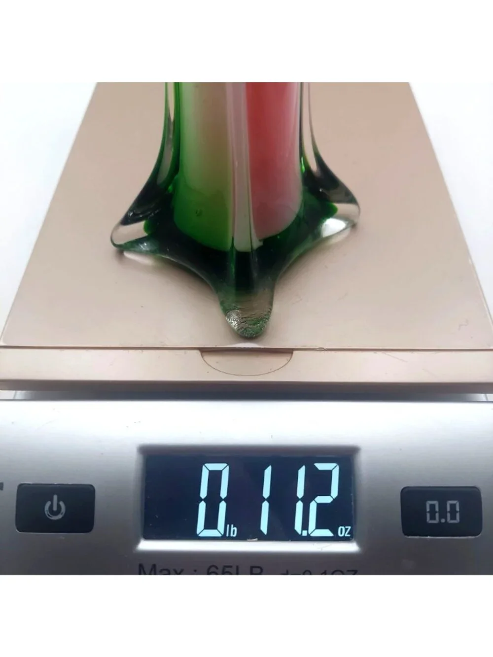 Calla Lily Art Glass Vase Floral Jack In The Pulpit Hand Blown Murano Style Vtg